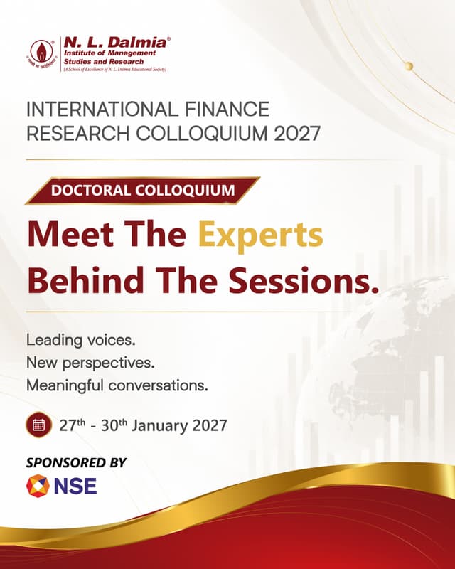Strong research begins with the right questions and the conversations that help shape them.

The International Finance Research Colloquium 2027 – Doctoral Colloquium brings together distinguished academic voices to engage with contemporary research in finance and accounting. Through sessions focused on emerging research areas, research agendas and ESG investing, the event creates a space for doctoral researchers to gain new perspectives and advance their academic inquiry.

Joining the conversation are Prof. Sankarshan Basu, Prof. Saumya Ranjan Dash and Prof. S.V.D. Nageshwara Rao.

📢 Call for Papers is now open.
📝 Paper Submission Deadline: 30th September 2026
🗓️ IFRC 2027: 27th–30th January 2027

Bring your research into the conversation : Link In Bio

#NLDIFRC2027 #NLDIMSR #NLDalmia #FinanceResearch #DoctoralColloquium #CallForPapers