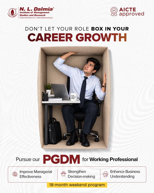 Your role may define what you do today. It doesn’t have to define how far you can go.

Build the capabilities to take on bigger responsibilities with the PGDM for Working Professionals at N. L. Dalmia.

Explore the program and take the next step in your career - Link in bio

#NLDalmia #NLDIMSR #PGDMForWorkingProfessionals #CareerGrowth #ProfessionalDevelopment #ManagementEducation #ExecutiveEducation #Upskill #CareerProgression #FutureReady #LeadershipDevelopment #WorkingProfessionals #HigherEducation #LifelongLearning #CareerSuccess