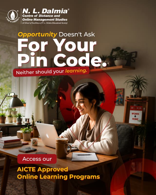 The distance between your home and a classroom shouldn't be the distance between you and your aspirations.
Explore N. L. Dalmia’s AICTE-approved Online Learning Programs and begin your learning journey from the comfort of your home while staying connected to an institution committed to academic excellence.
Admissions Open. Apply Now.
To know more, check the link in bio.
.
.
.
#OnlineLearning #OnlinePGDM #DistanceLearning #AICTEApproved #FlexibleLearning #CareerGrowth #ManagementEducation #ProfessionalDevelopment #LearnFromAnywhere #FutureReady #AdmissionsOpen #HigherEducation #LifelongLearning #NLDalmia #NLDIMSR
( Online Learning, Online PGDM, AICTE Approved, Distance Learning, Flexible Learning, Management Education, Career Growth, Professional Development, Learn From Anywhere, Online Education, Higher Education, Upskilling, Future Ready, Admissions Open, Digital Learning, Executive Learning, Lifelong Learning, Career Advancement, N. L. Dalmia )
