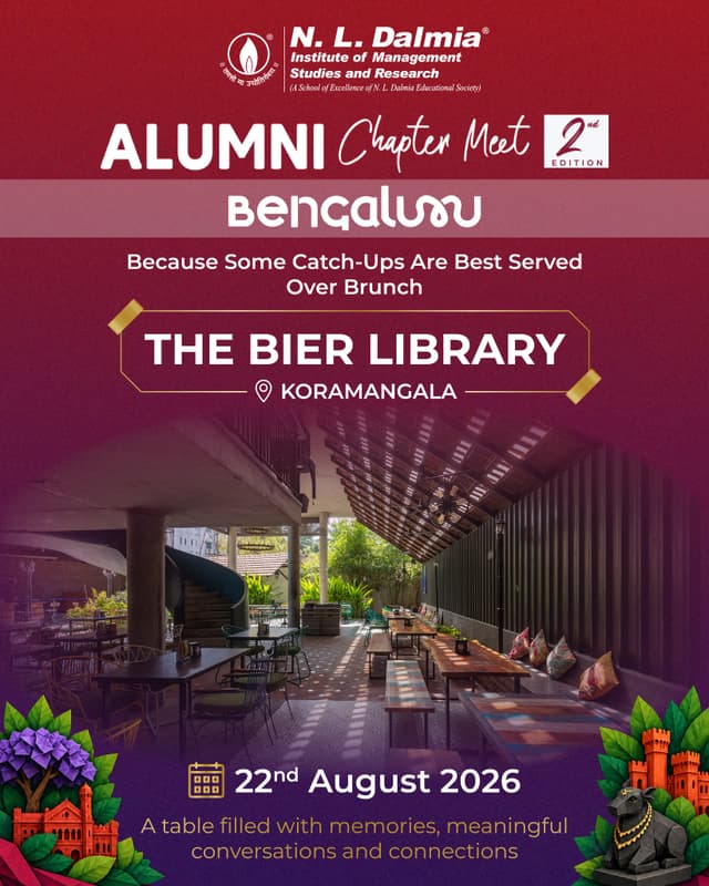 Bengaluru, consider this your cue to clear the calendar. 👀
The group chats can only hold so many updates. It’s time to take the conversations offline.
From “Where have you been?” and “Do you remember…?” to career updates, life updates, old stories that still get a laugh and new ones waiting to be made — the 2nd Bengaluru Alumni Chapter Meet is almost here.
This time, we’re catching up over brunch at The Bier Library, Koramangala.
🗓️22nd August 2026
Bring the stories. Bring the updates. Your Seat is waiting.
See you at the table, Bengaluru!
#NLDalmia #DalmianConnect #AlumniChapterMeet #BengaluruChapter #AlumniBrunch #AlumniReunion #Networking