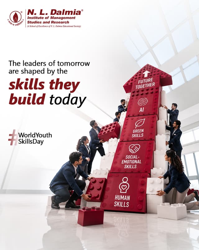 The future is not something young people simply inherit. It is something they build through the skills they develop today.
This World Youth Skills Day, let us invest in learning that prepares young minds to adapt, contribute and lead tomorrow.
.
.
.
.
#WorldYouthSkillsDay #YouthSkillsDay #FutureReady #SkillDevelopment #LifelongLearning #YouthEmpowerment #FutureLeaders #EducationForTomorrow #CareerReadiness #LeadershipDevelopment #ManagementEducation #LearningForLife #NLDalmia #NLDIMSR
( World Youth Skills Day, Youth Skills Day, Skill Development, Future Ready, Youth Empowerment, Lifelong Learning, Career Readiness, Leadership Development, Future Leaders, Education, Employability, Professional Skills, Management Education, Innovation, Learning for Life, Workforce Development, Career Growth, Higher Education, N. L. Dalmia, NLDalmia )
