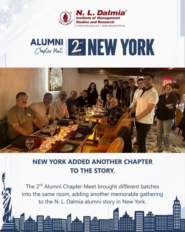 New York had more to add to the story. 🗽
The 2nd Alumni Chapter Meet brought Dalmians together once again, with experiences and perspectives from across batches adding to the gathering.
Shared memories met new connections, conversations extended across batches and professions and the opportunity to engage with the Institute’s leadership made the gathering all the more memorable.
With alumni already looking forward to coming together again, there is more to this chapter yet to come.
Until we meet again, New York. ❤️
#NLDIMSR #NLDalmia #NLDAlumni #AlumniChapterMeet #NewYorkAlumni #AlumniNetwork